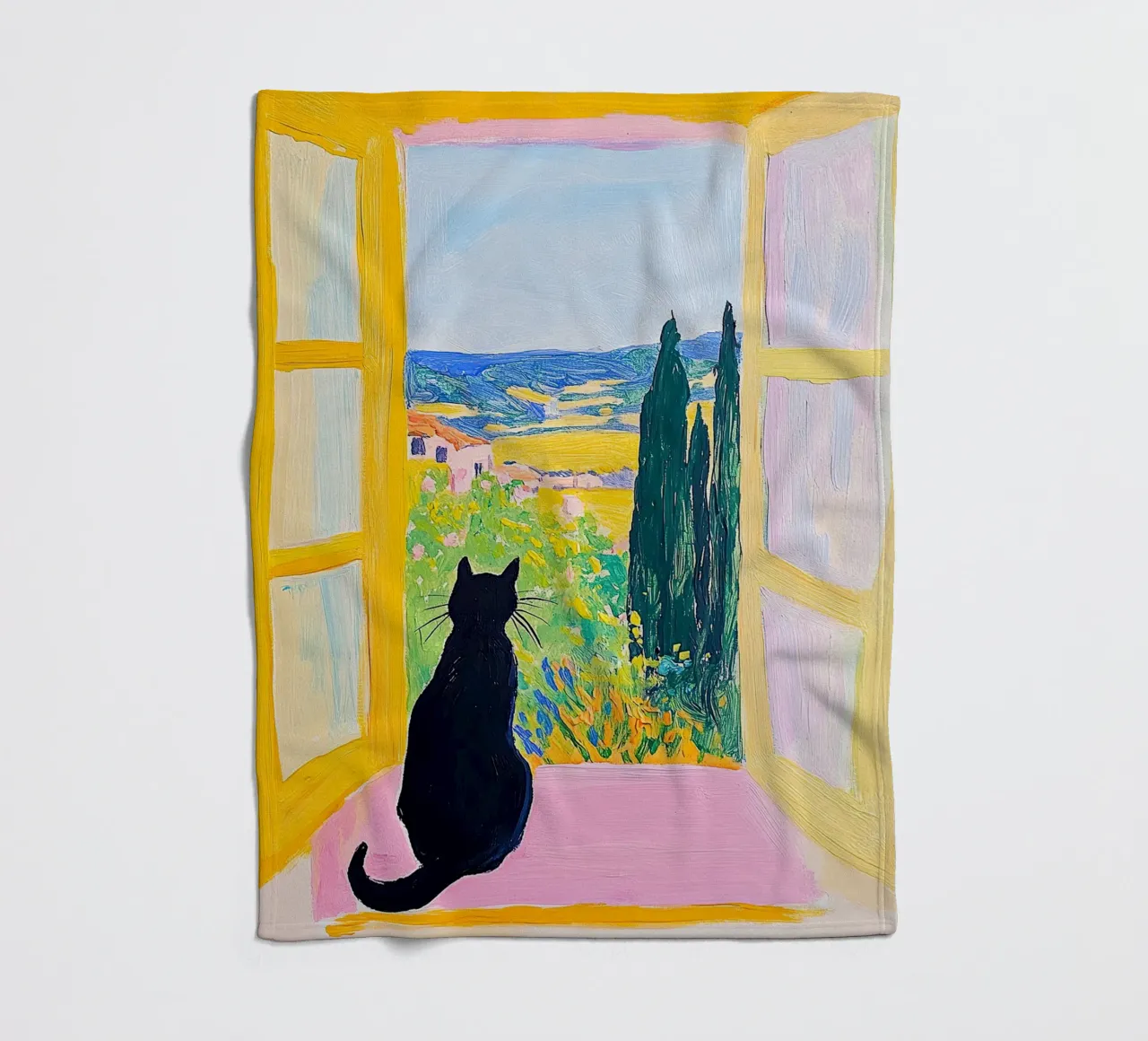 Cat Matisse ispira coperta in pile da Nikis Art Studio