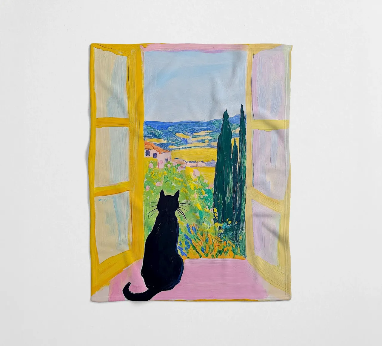 Cat Matisse ispira coperta in pile da Nikis Art Studio
