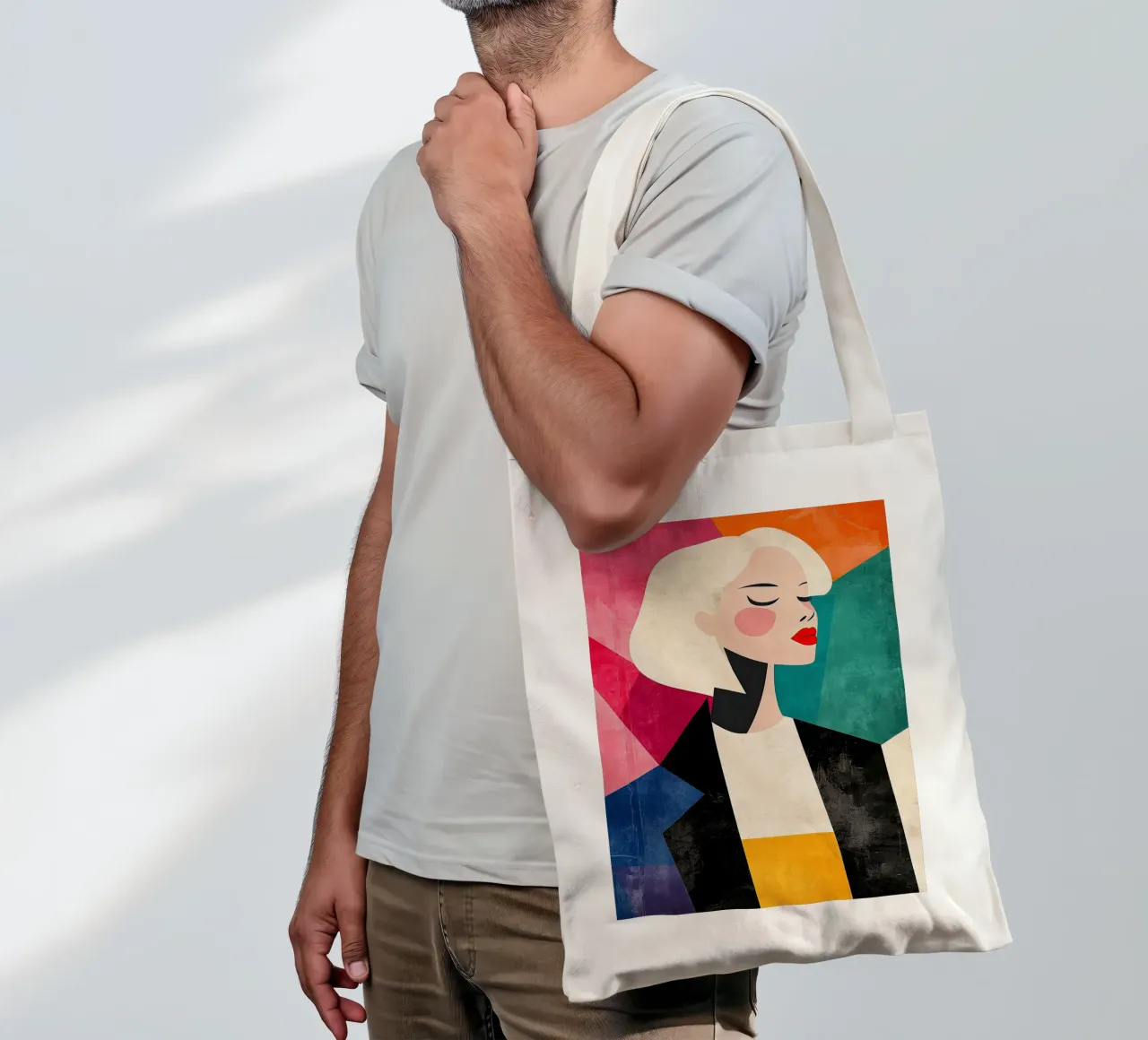 Weinlese Jutebeutel von Nikis Art Studio