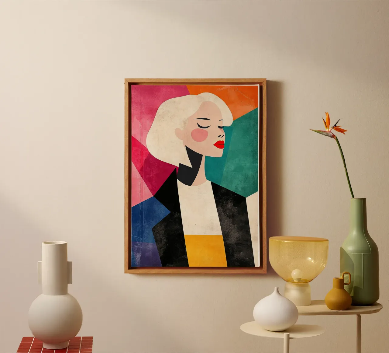Weinlese Leinwand mit Schattenfugenrahmen von Nikis Art Studio