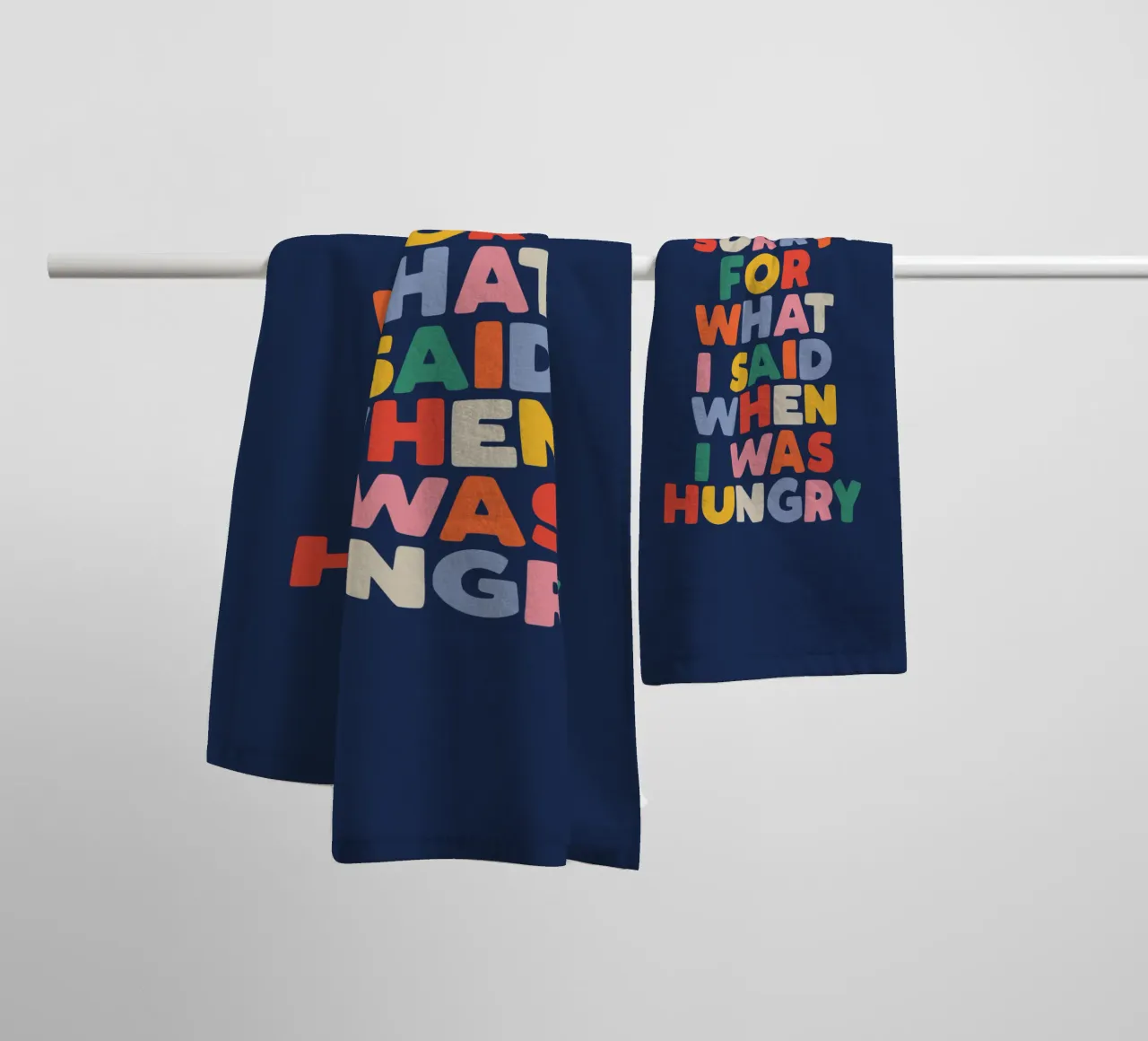 I'm Sorry for What I Said When I Was Hungry Funny Typography towel by THE MOTIVATED TYPE