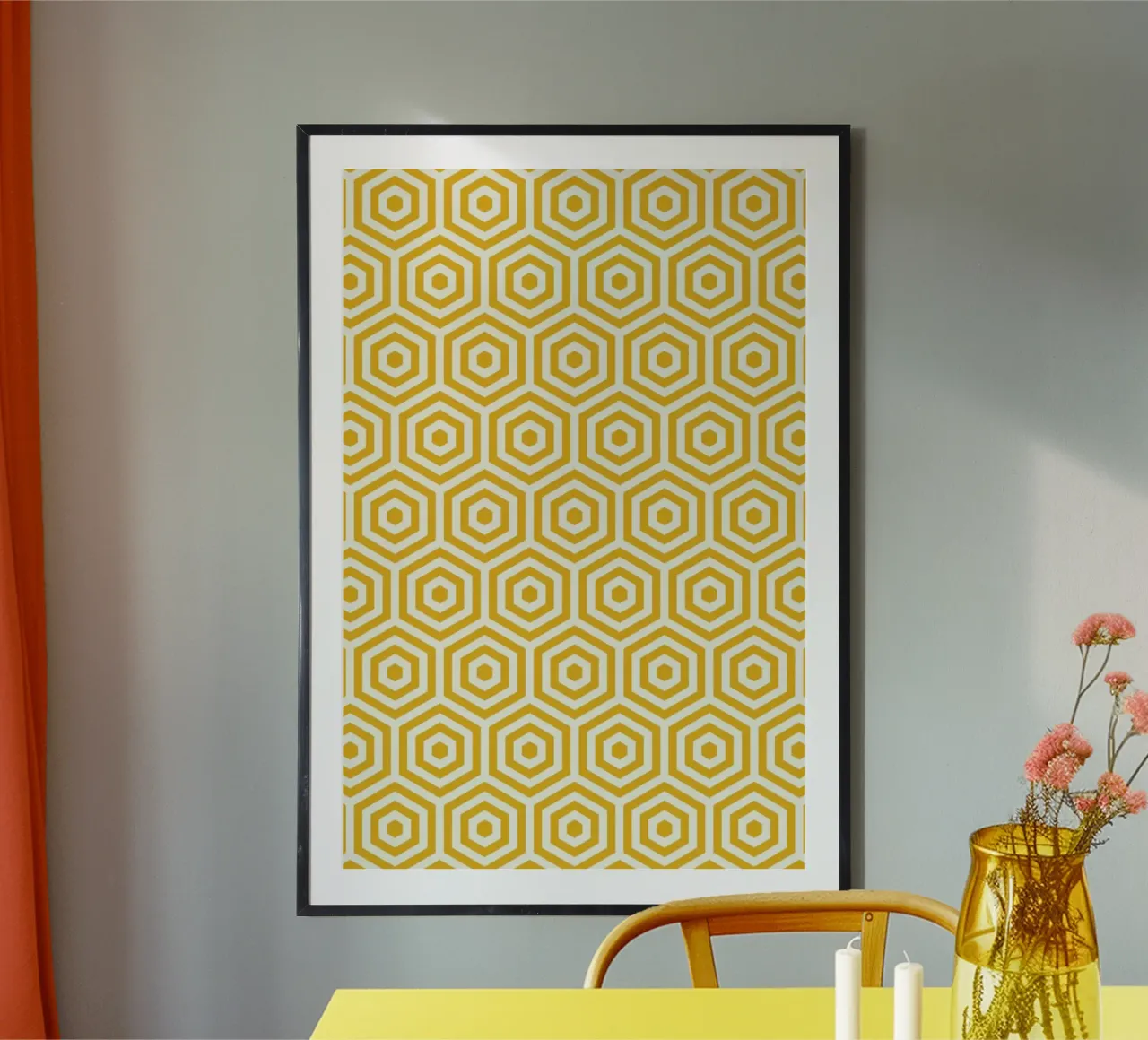 Yellow Beehive poster con telaio in plastica da Bo Lundberg