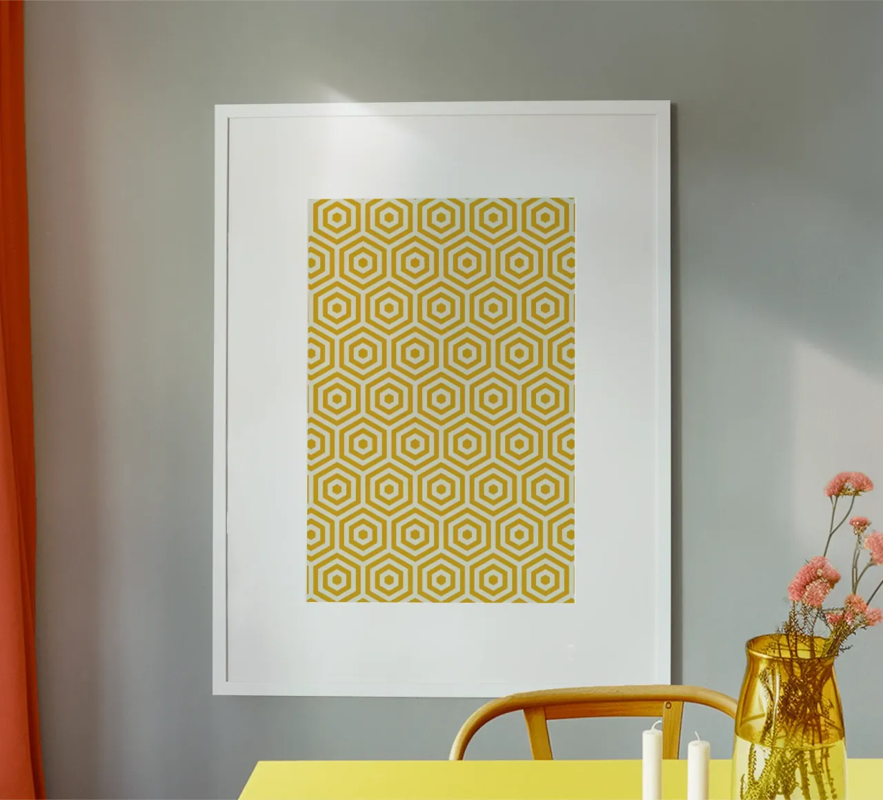 Yellow Beehive poster con telaio in plastica da Bo Lundberg