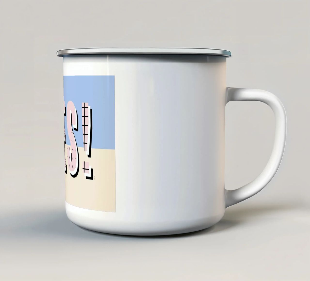 Yes tazza in smalto da Linda Gobeta