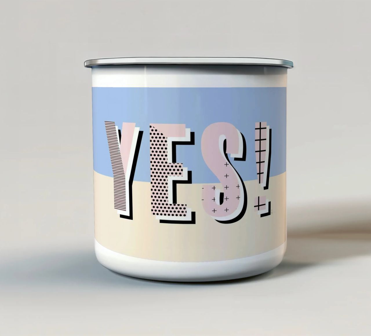 Yes tazza in smalto da Linda Gobeta