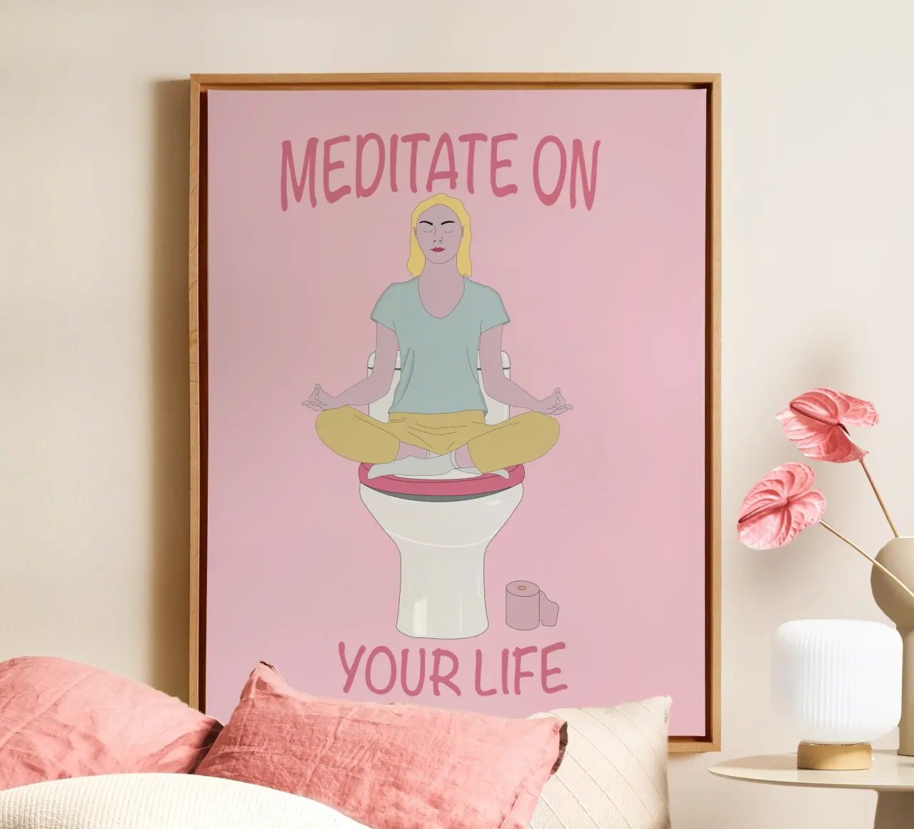 Meditare sulla propria vita tela con Cornice a cassetta da pronzo