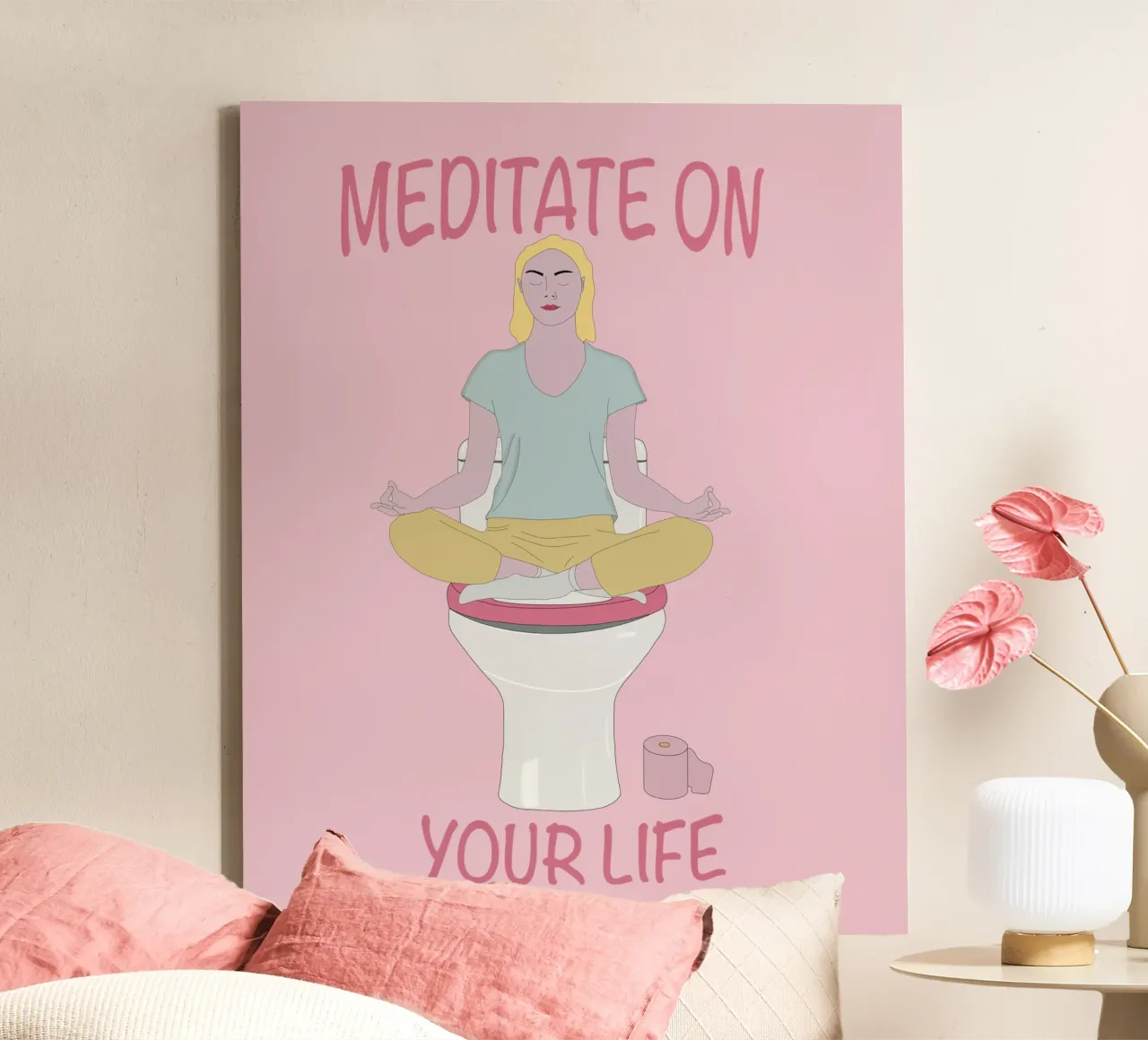 Meditare sulla propria vita tela con Cornice a cassetta da pronzo