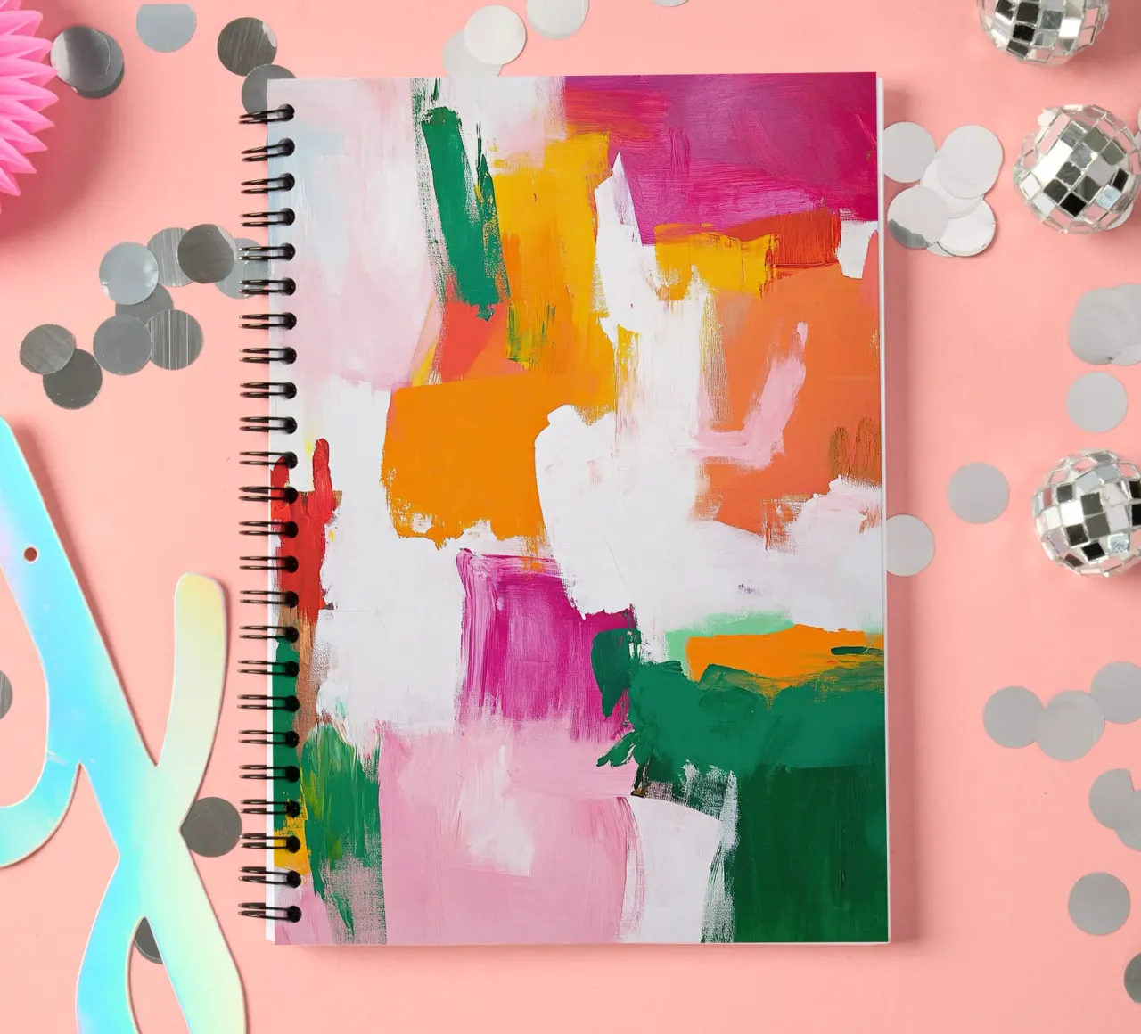 Abstract spiral notebook by Nikis Art Studio