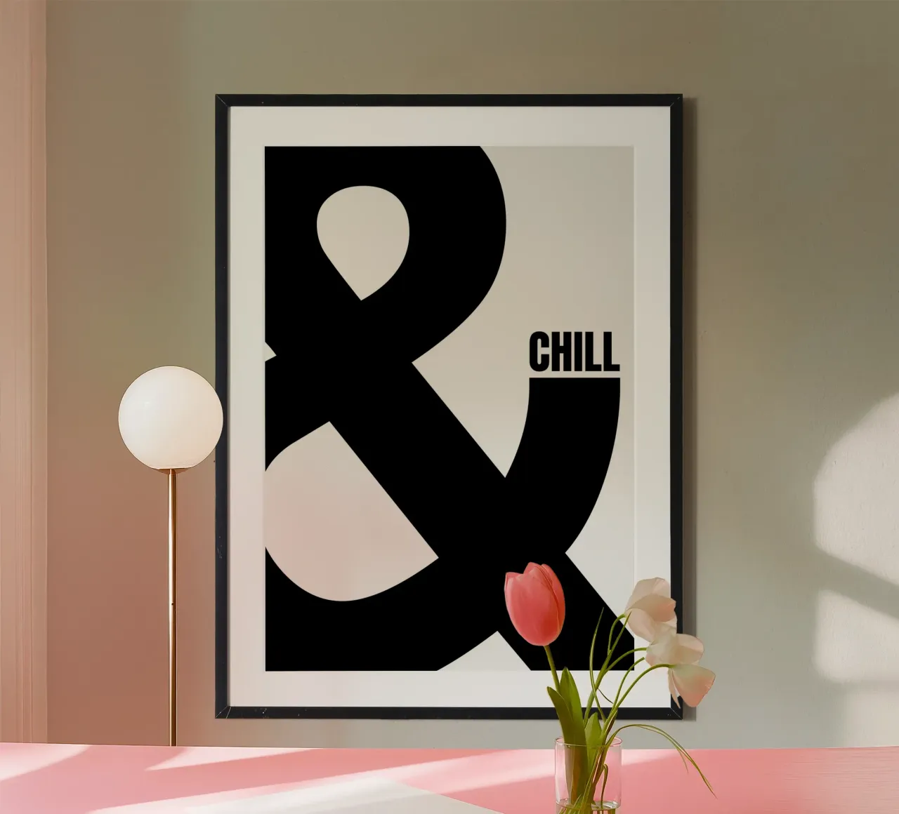 Chill poster con telaio in legno da DigiWunderwerk