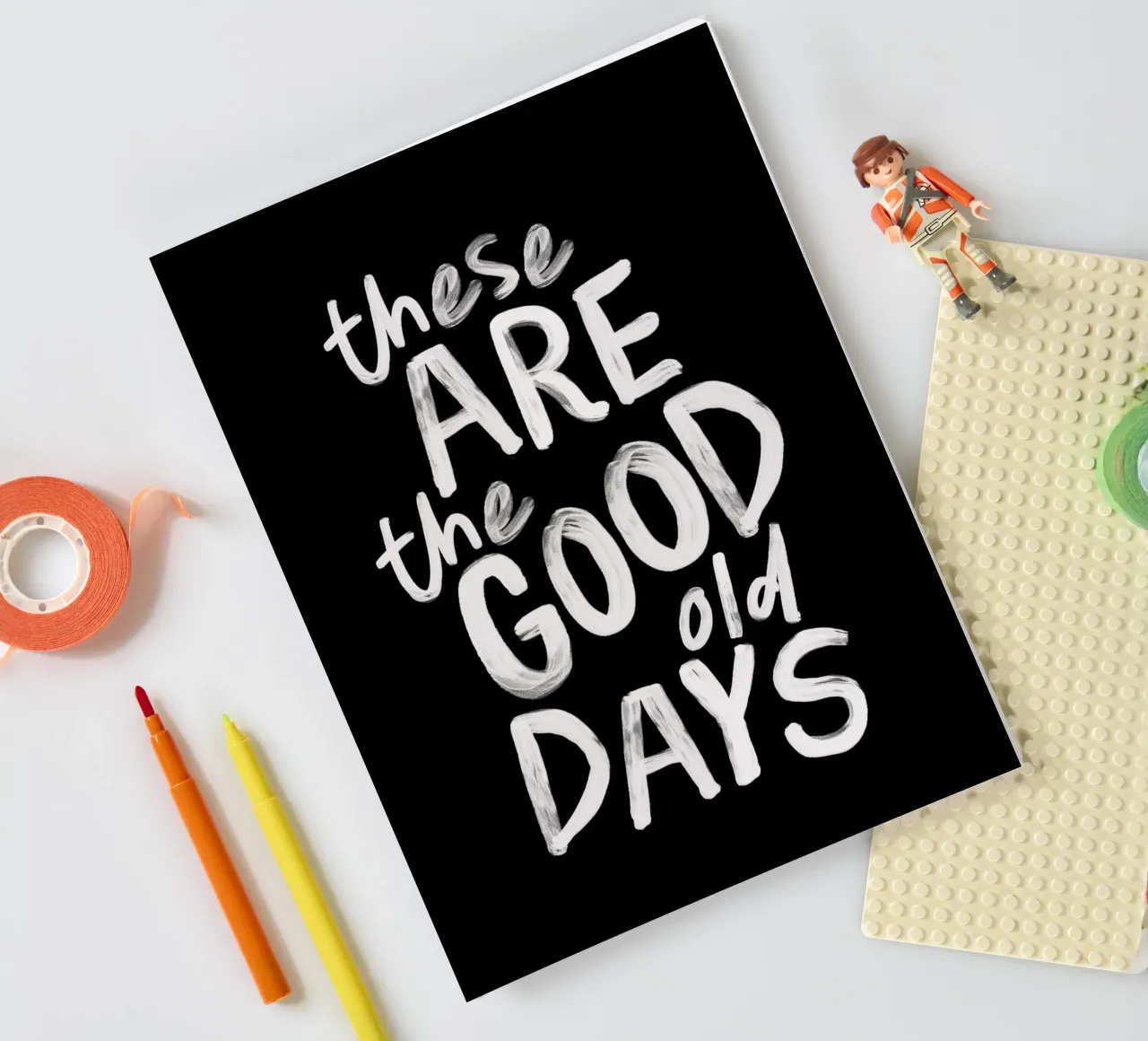 These Are the Good Old Days Optimistic Typography Print notebook by THE MOTIVATED TYPE