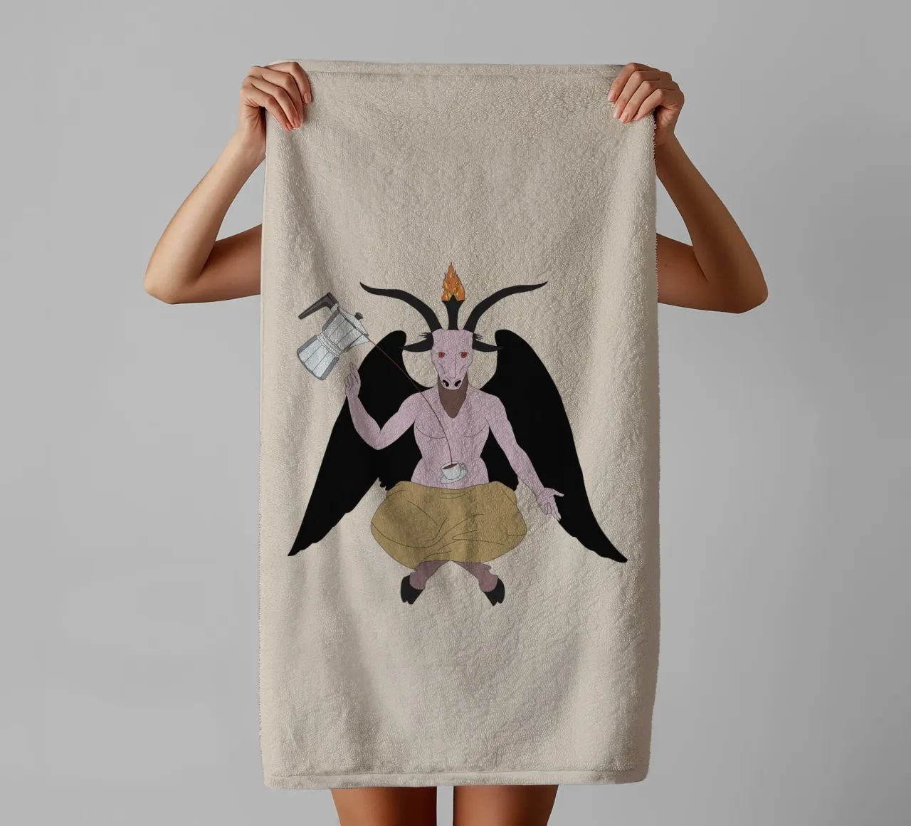 Caffè satanico asciugamano da bagno da pronzo