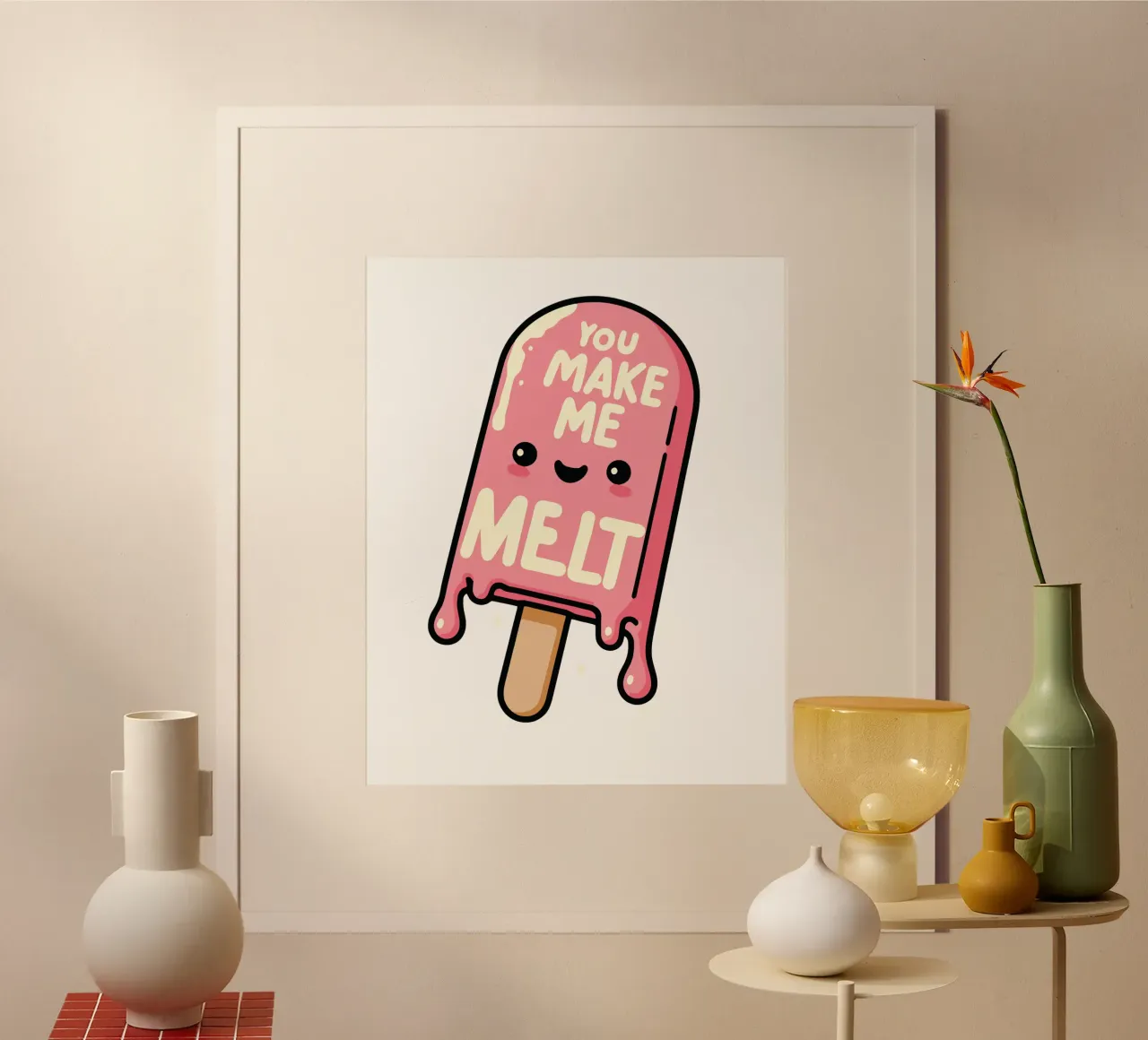 You Make Me Melt poster con telaio in alluminio da edsonramosart