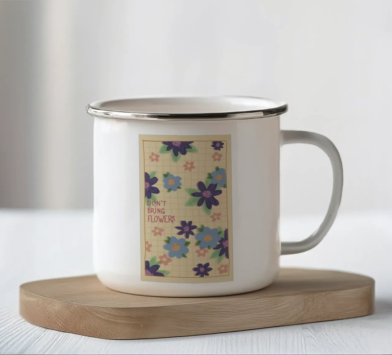 Don’t bring flowers tazza in smalto da Beeeplan