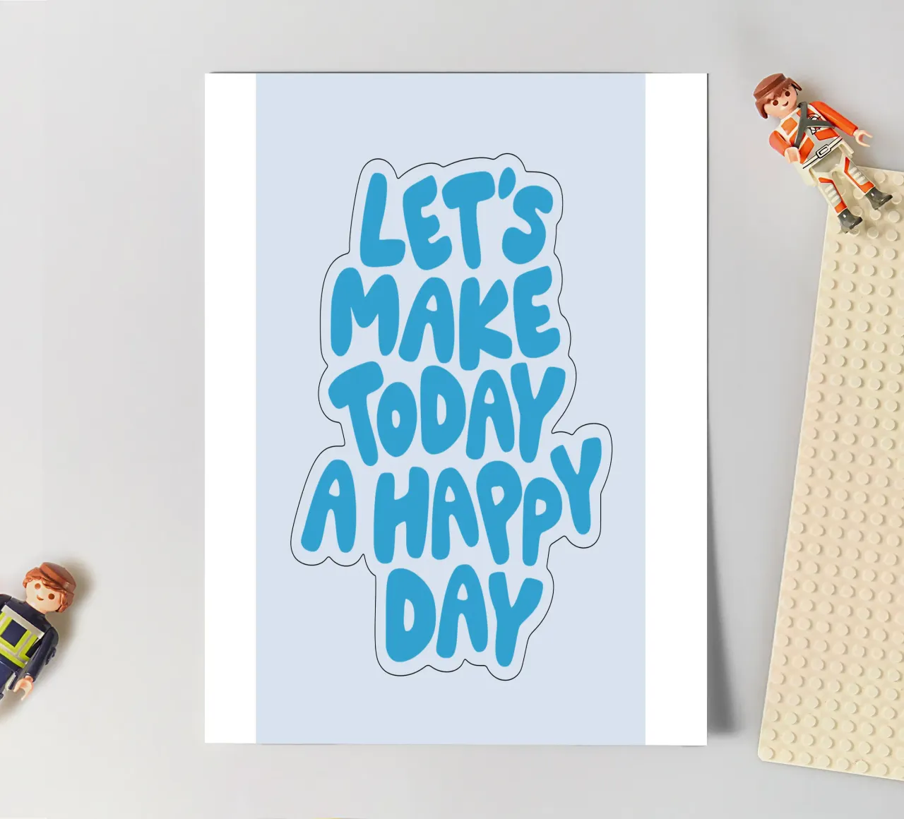 Let's Make Today a Happy Day Optimistic Typography Print sticker sheet by THE MOTIVATED TYPE