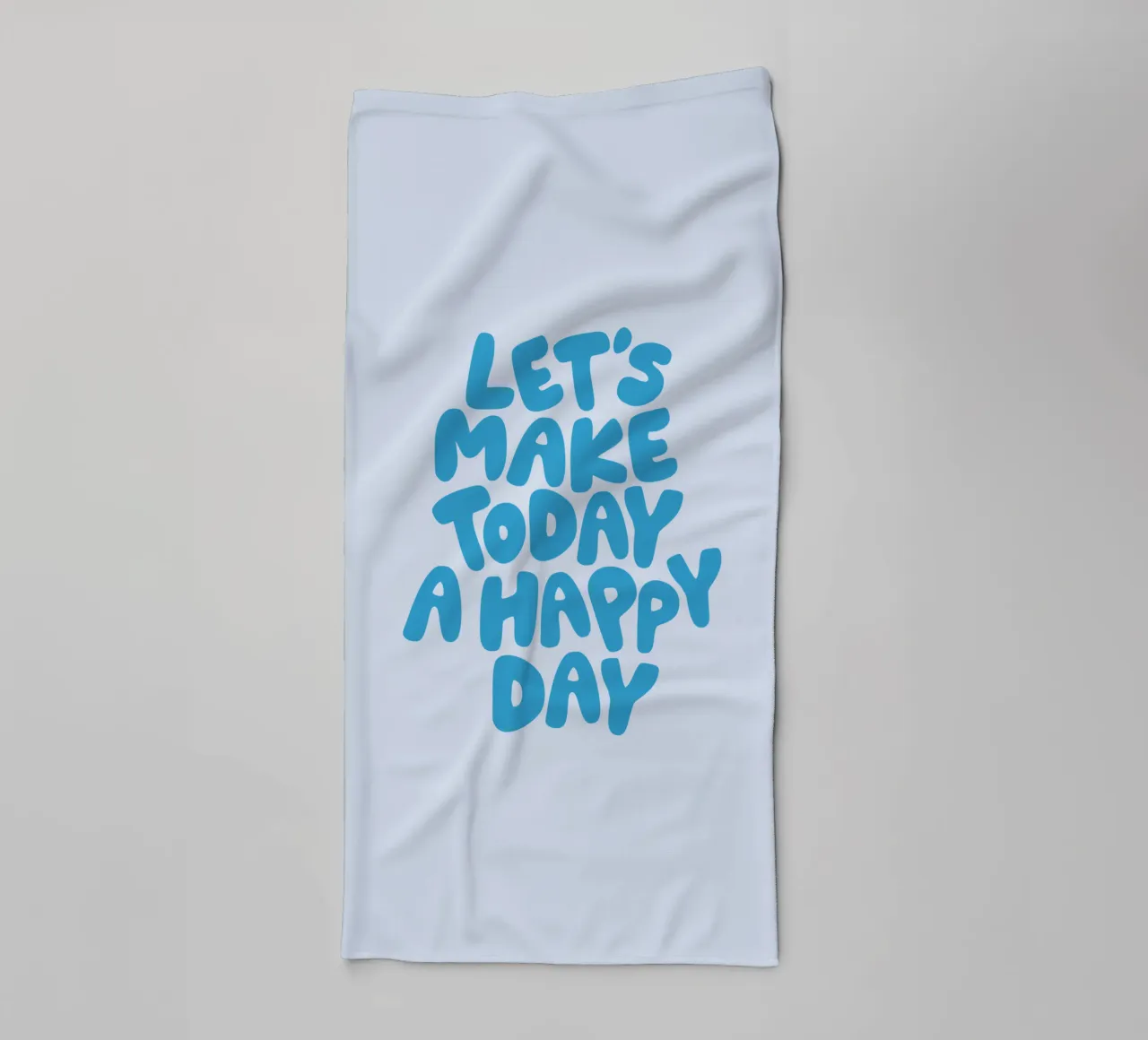 Let's Make Today a Happy Day Optimistic Typography Print towel by THE MOTIVATED TYPE