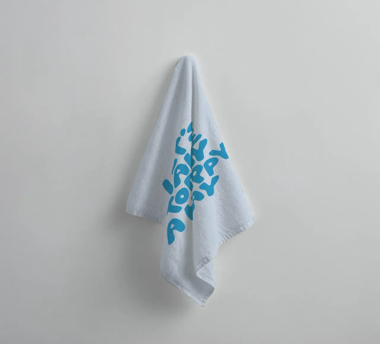 Let's Make Today a Happy Day Optimistic Typography Print towel by THE MOTIVATED TYPE