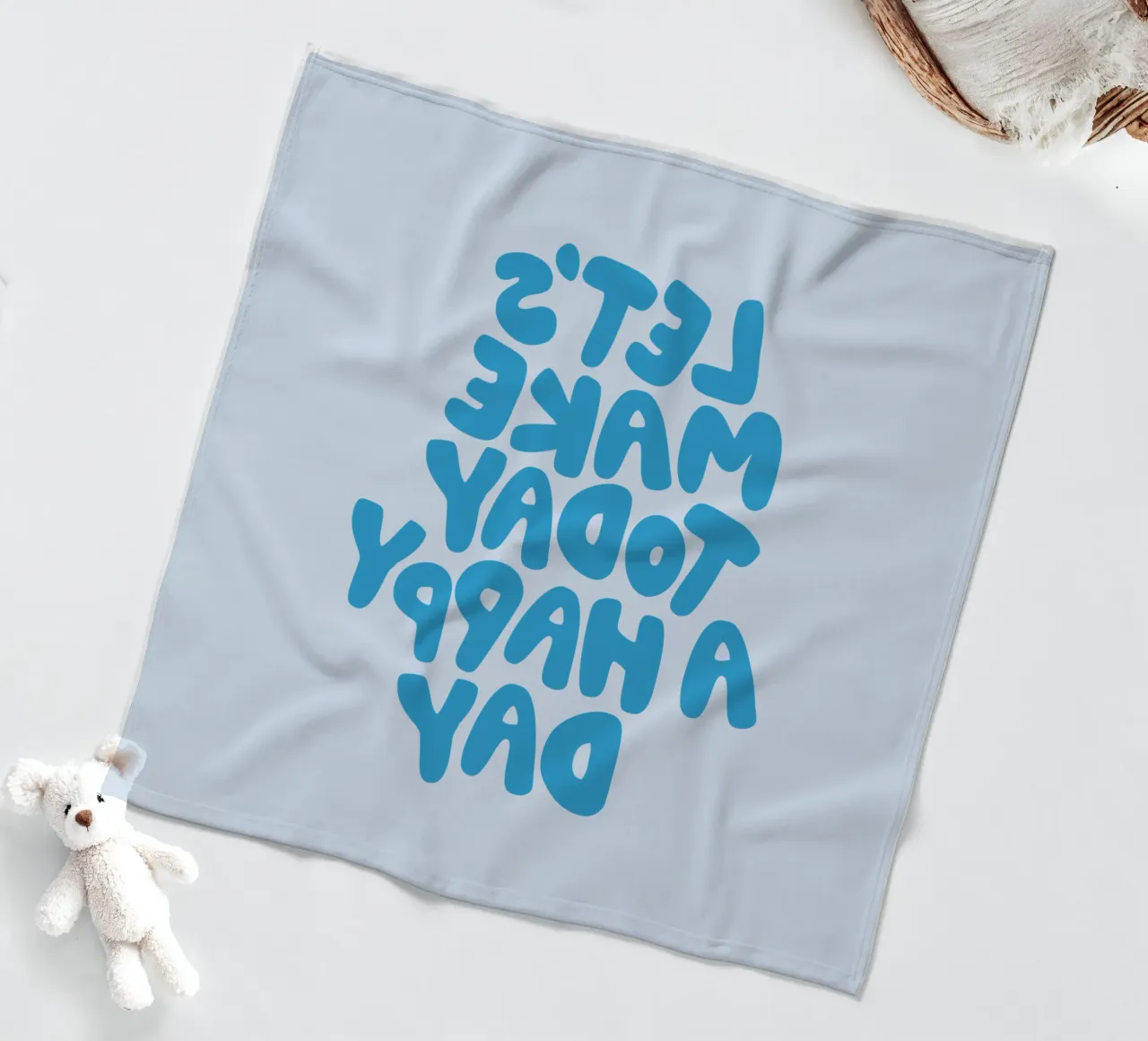 Let's Make Today a Happy Day Optimistic Typography Print fleece blanket by THE MOTIVATED TYPE