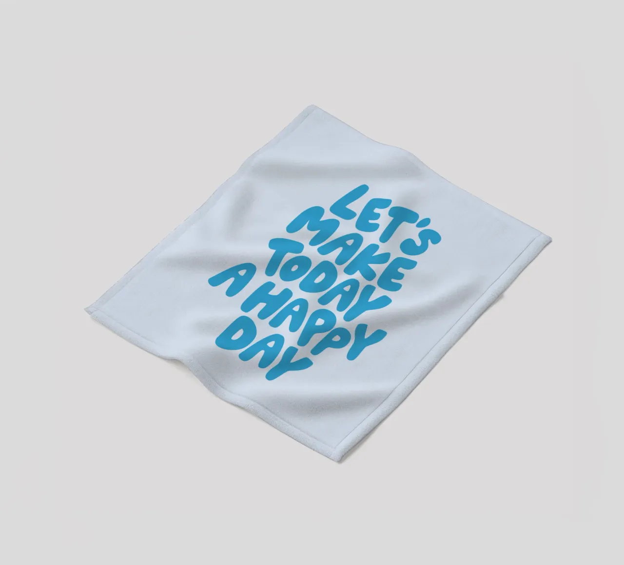 Let's Make Today a Happy Day Optimistic Typography Print fleece blanket by THE MOTIVATED TYPE