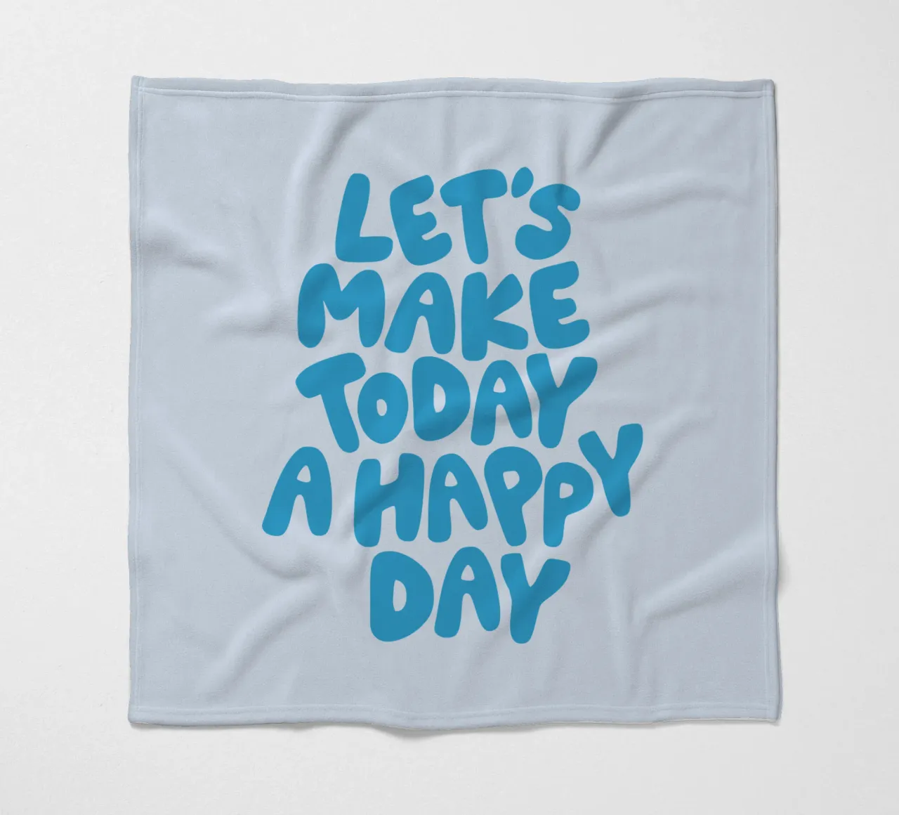 Let's Make Today a Happy Day Optimistic Typography Print fleece blanket by THE MOTIVATED TYPE