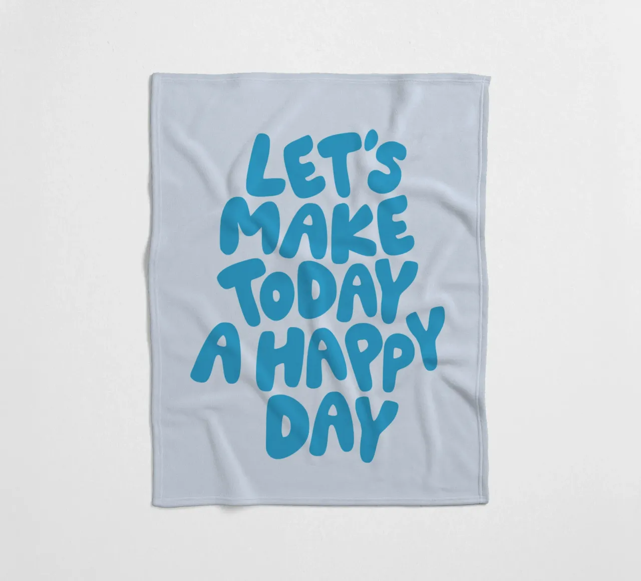 Let's Make Today a Happy Day Optimistic Typography Print fleece blanket by THE MOTIVATED TYPE