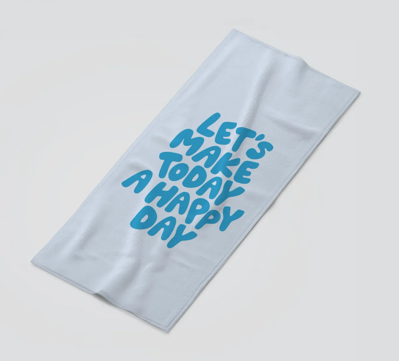 Let's Make Today a Happy Day Optimistic Typography Print beach towel by THE MOTIVATED TYPE