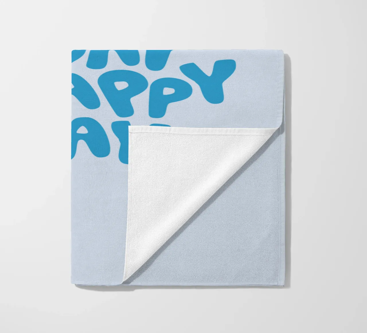 Lass uns heute einen glücklichen Tag machen Optimistische Typografie Druck Strandtuch von THE MOTIVATED TYPE