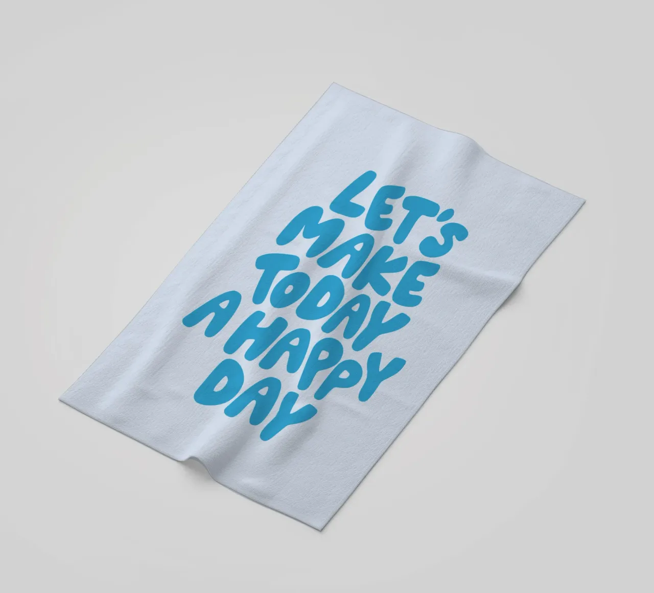 Let's Make Today a Happy Day Optimistic Typography Print beach towel by THE MOTIVATED TYPE
