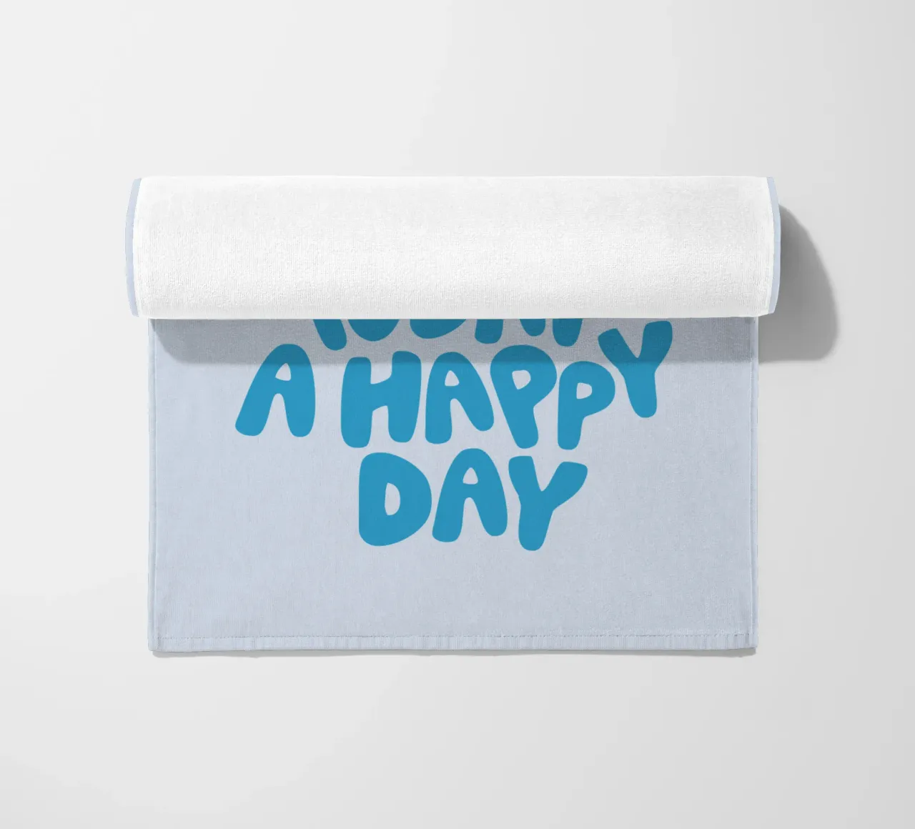 Let's Make Today a Happy Day Optimistic Typography Print beach towel by THE MOTIVATED TYPE