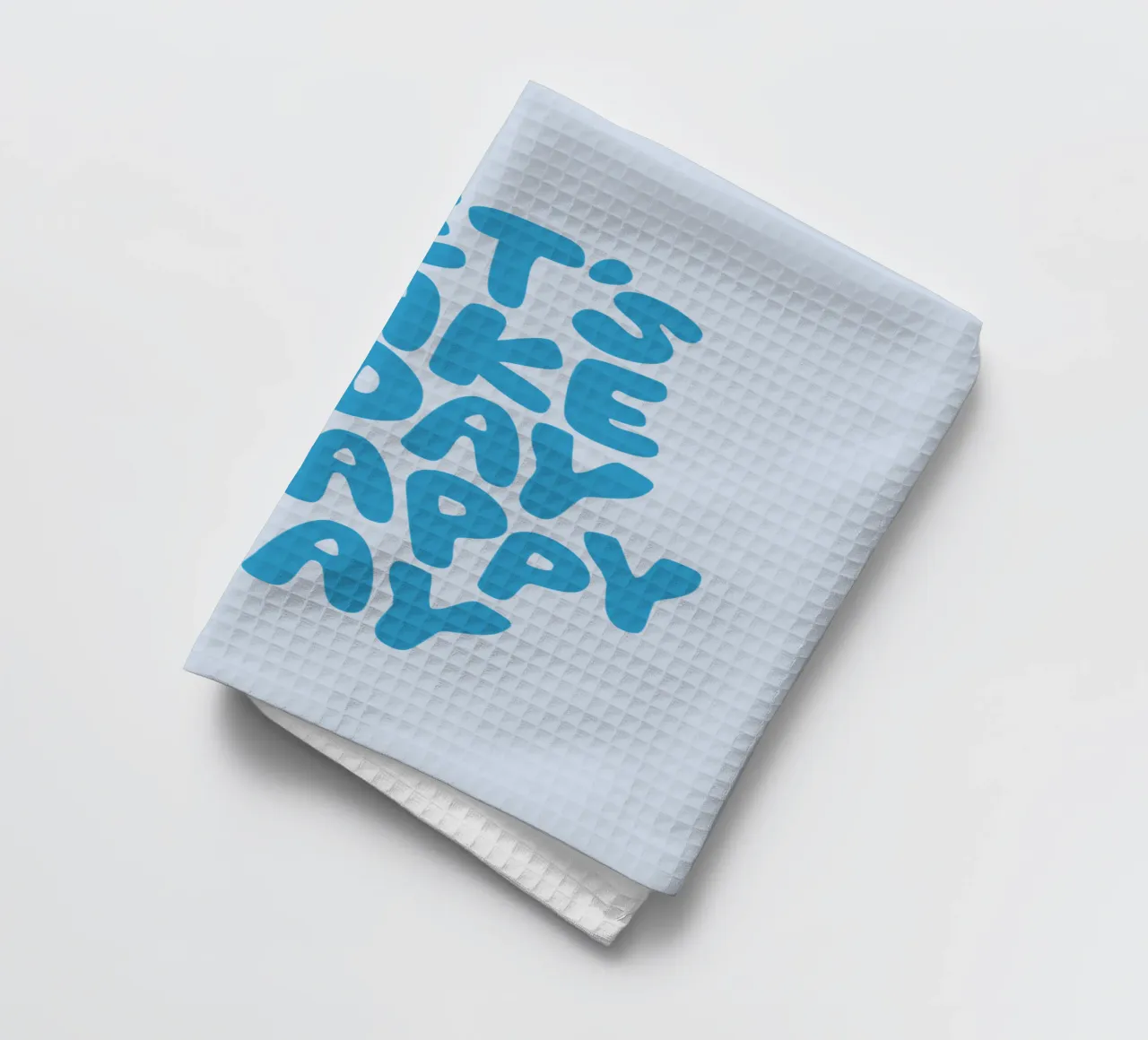 Let's Make Today a Happy Day Optimistic Typography Print tea towel by THE MOTIVATED TYPE