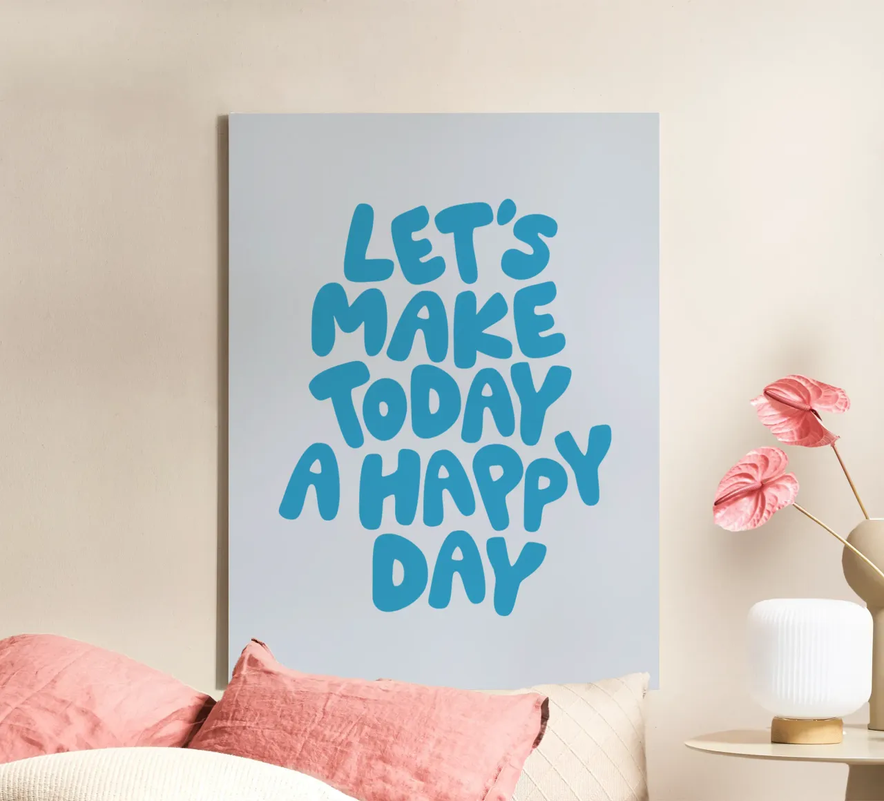 Let's Make Today a Happy Day Optimistic Typography Print canvas by THE MOTIVATED TYPE