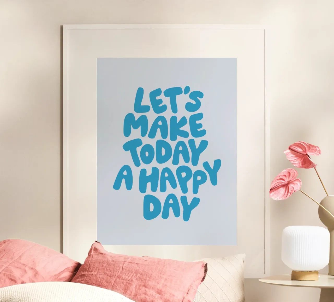 Let's Make Today a Happy Day Optimistic Typography Print hahnemühle by THE MOTIVATED TYPE