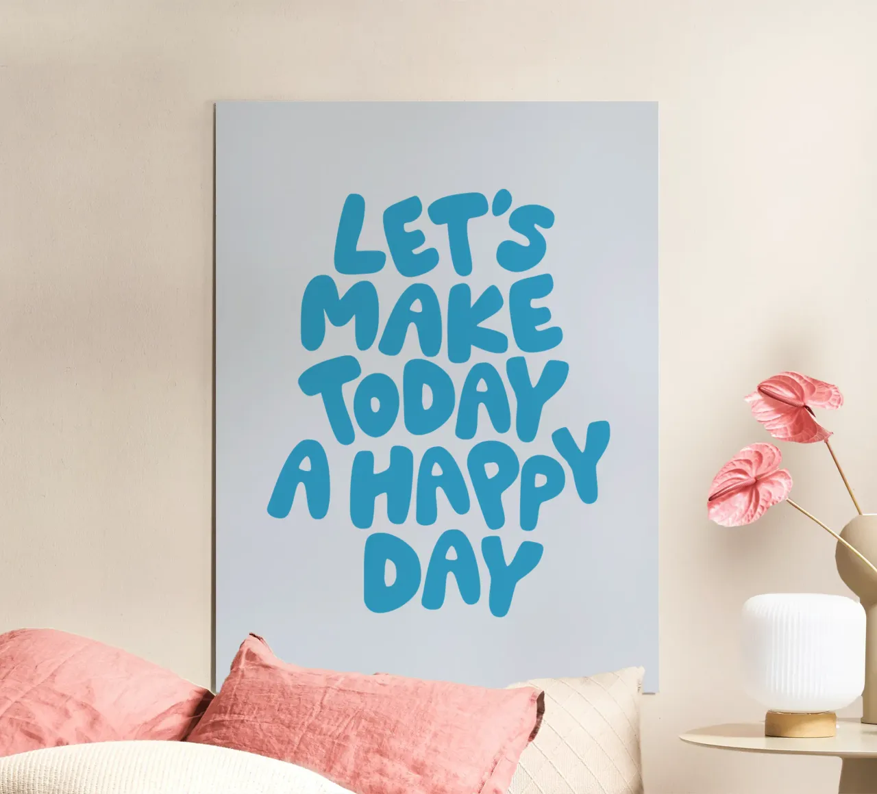 Let's Make Today a Happy Day Optimistic Typography Print hahnemühle by THE MOTIVATED TYPE