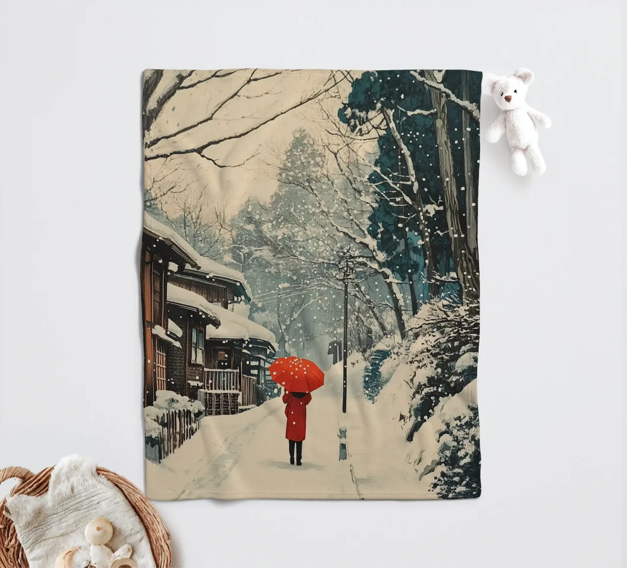 Stampa d'arte giapponese: Nella neve coperta in pile da Ukiyo Visions