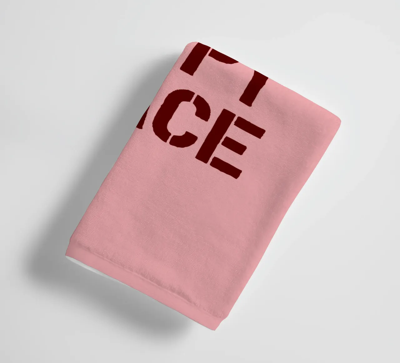 This is My Happy Place Bold Typography Print on Pink towel by THE MOTIVATED TYPE