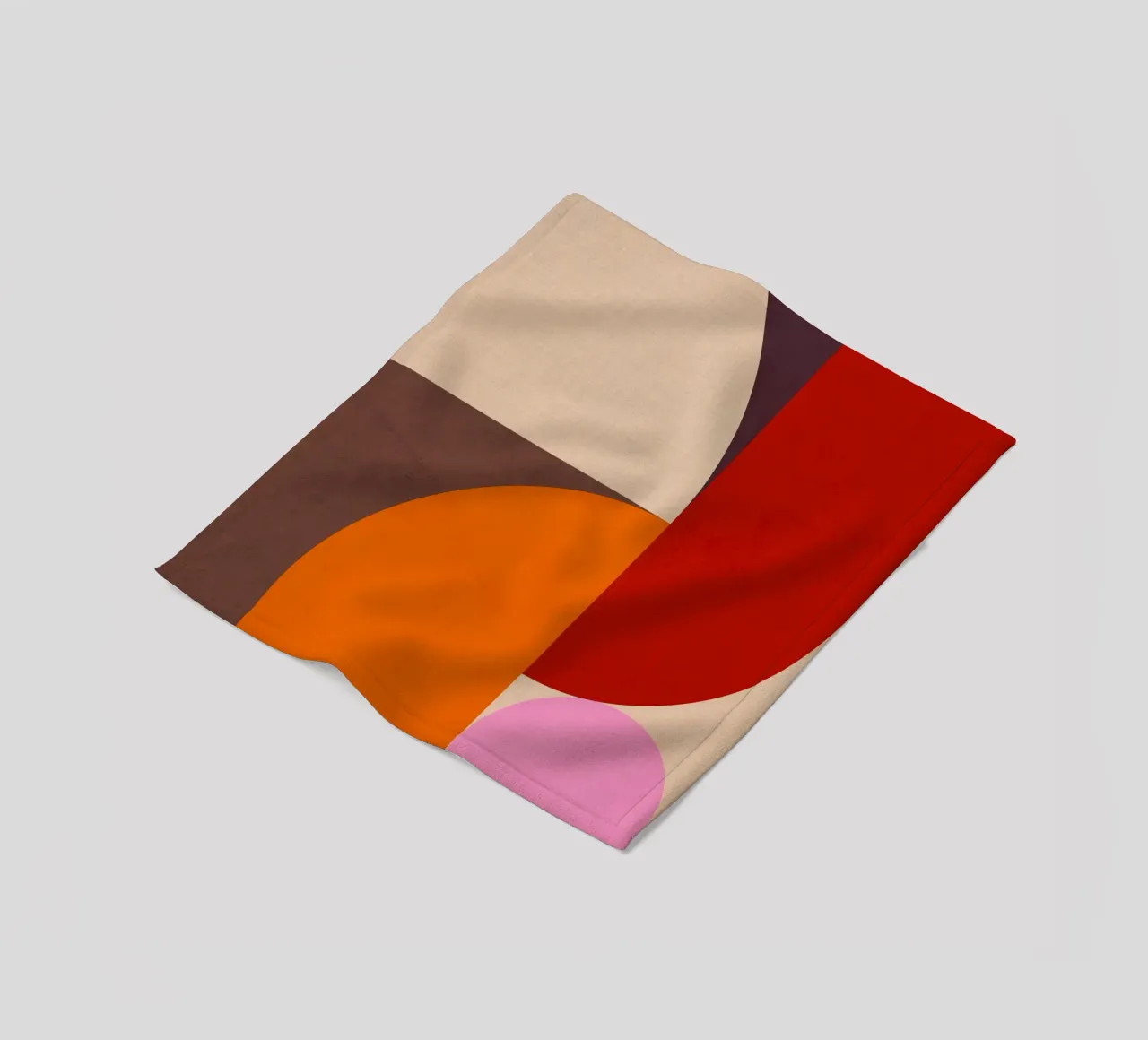 Composizione geometrica minimale Mid Mod e Bauhaus di ispirazione 1/2 coperta in pile da Dominique Vari Abstract