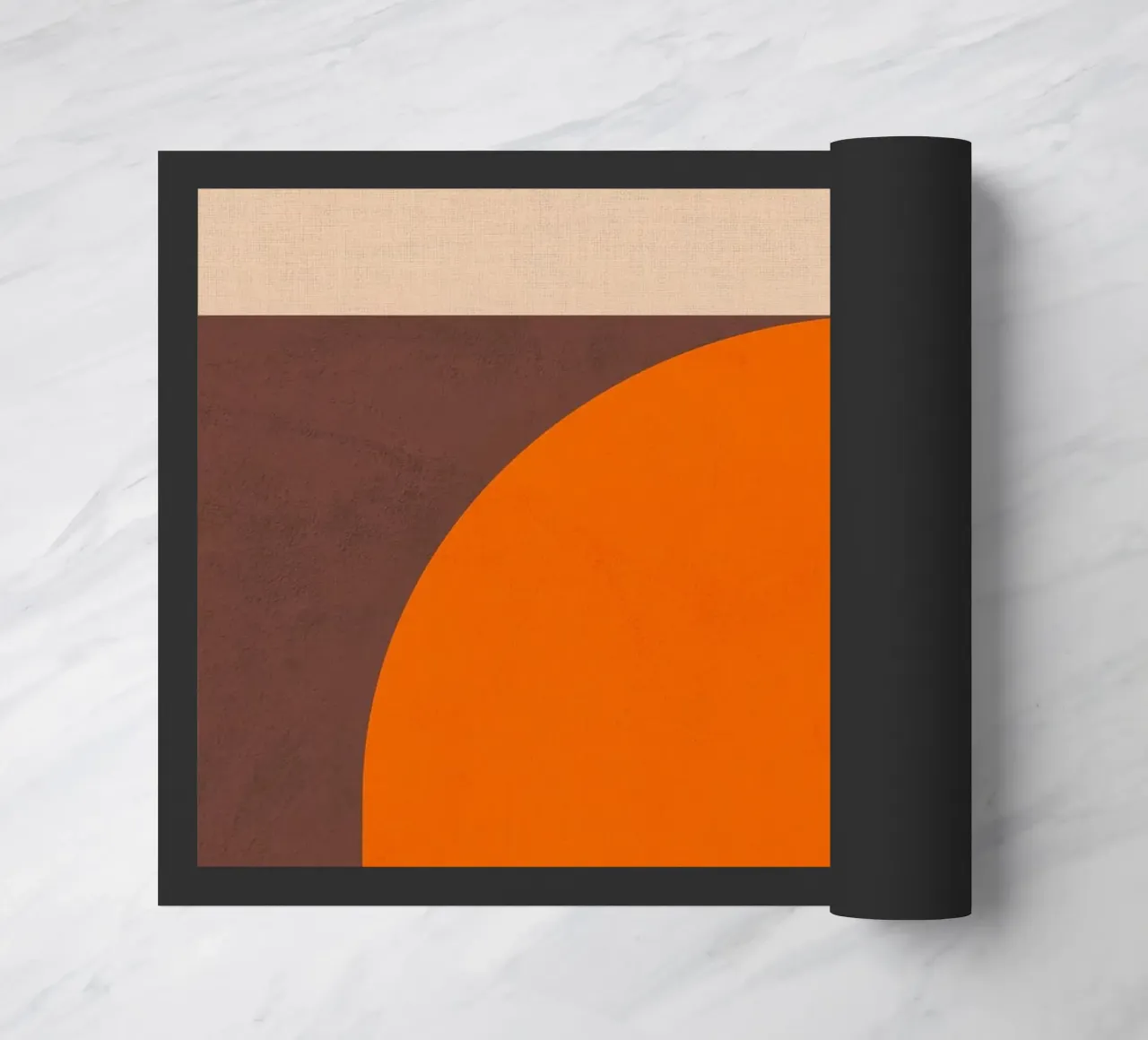 Composizione geometrica minimale Mid Mod e Bauhaus di ispirazione 1/2 zerbino da Dominique Vari Abstract
