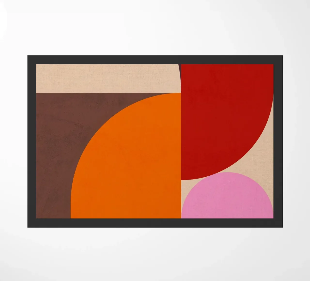 Composizione geometrica minimale Mid Mod e Bauhaus di ispirazione 1/2 zerbino da Dominique Vari Abstract