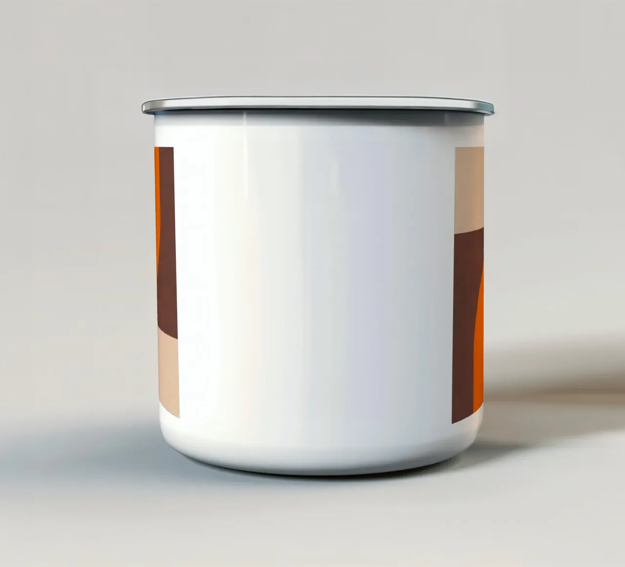 Composizione geometrica minimale Mid Mod e Bauhaus di ispirazione 1/2 tazza in smalto da Dominique Vari Abstract