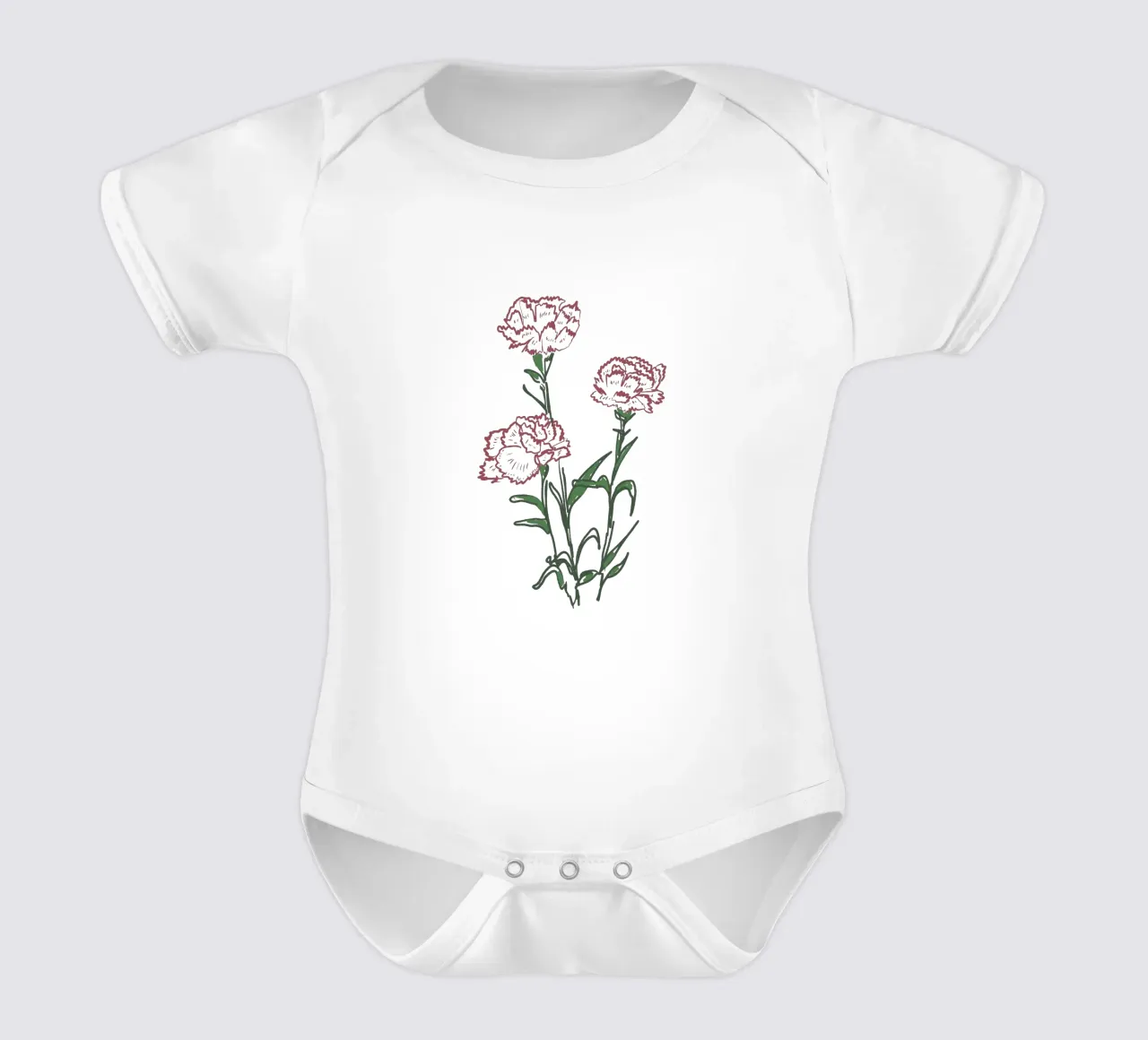 Carnations Flowers short-sleeve baby romper by anisillustration