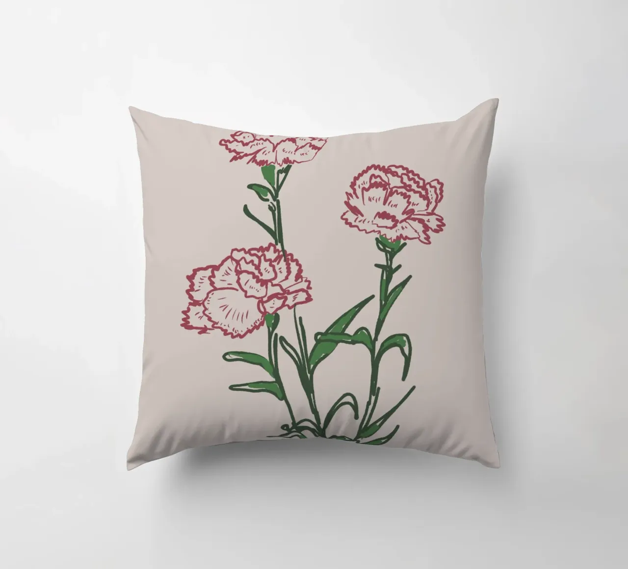 Carnations Flowers cuscino da anisillustration