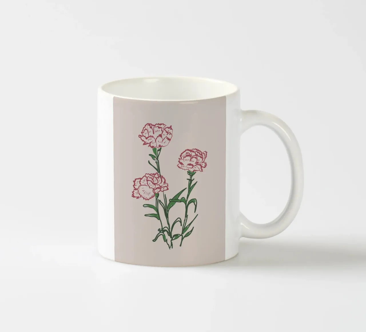 Carnations Flowers tazza in ceramica da anisillustration