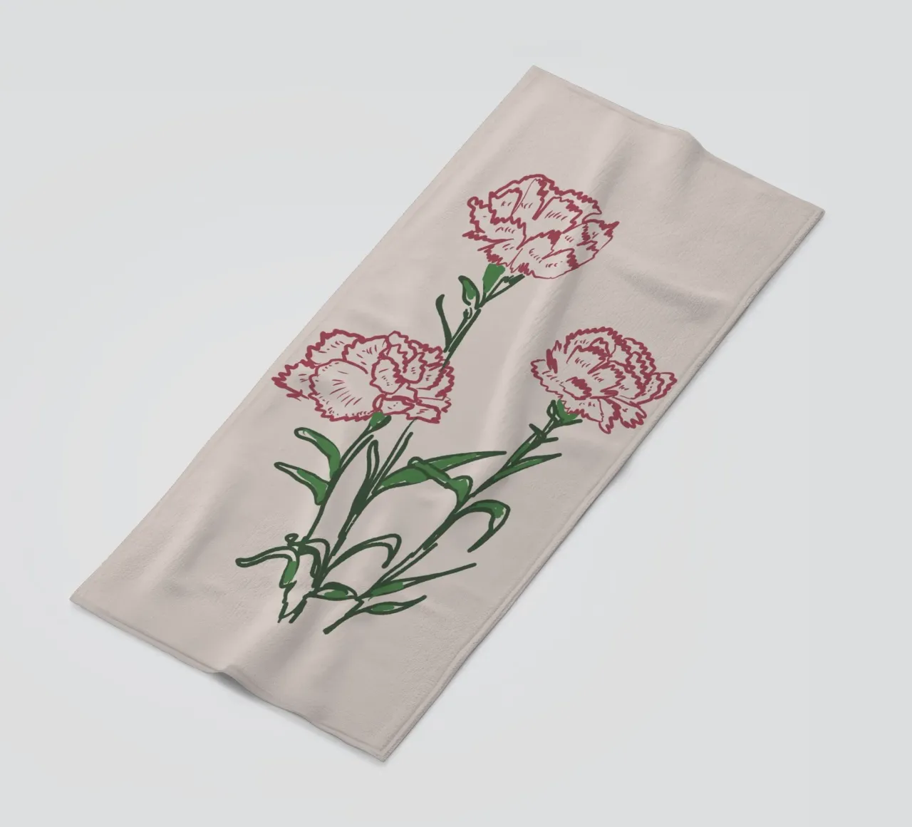 Carnations Flowers telo mare da anisillustration