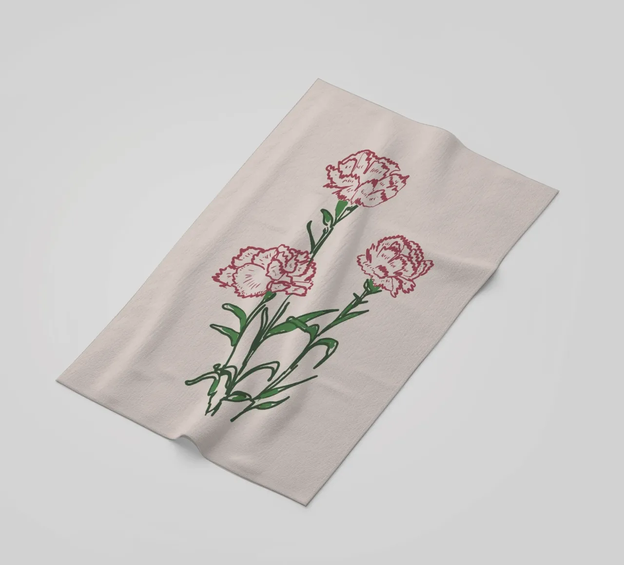 Carnations Flowers telo mare da anisillustration