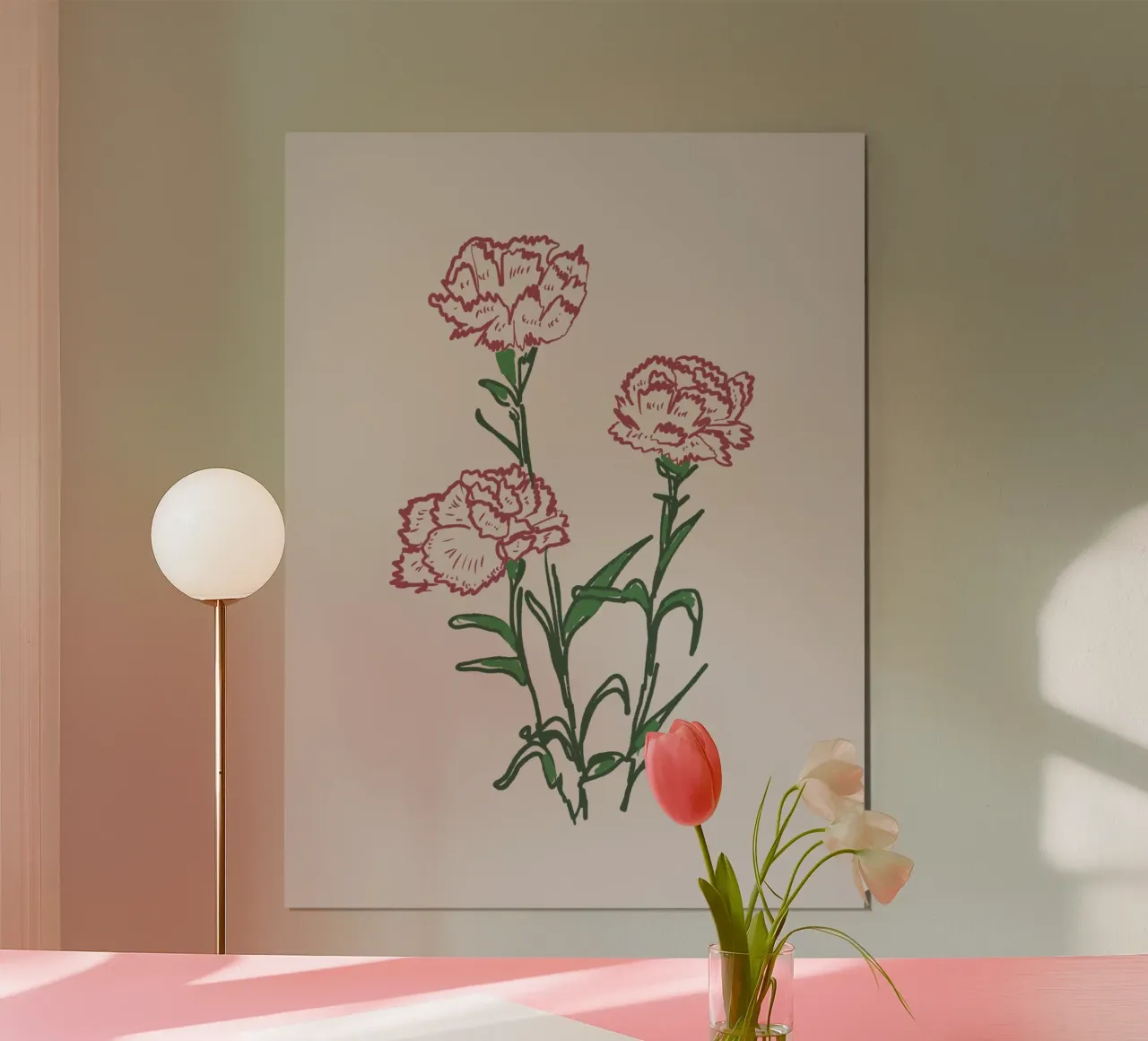 Carnations Flowers poster by anisillustration
