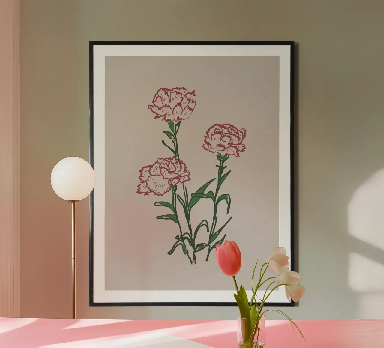 Carnations Flowers poster by anisillustration