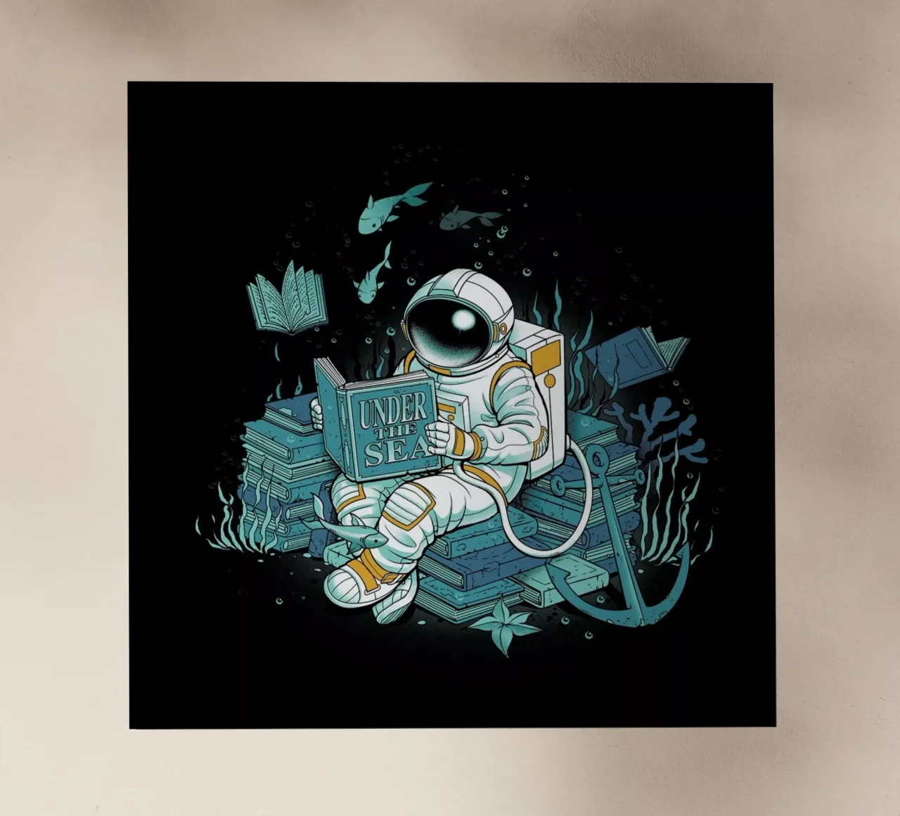 A reader lives a thousand lives - Cosmonaut Under The Sea backlit film by Tobe Fonseca