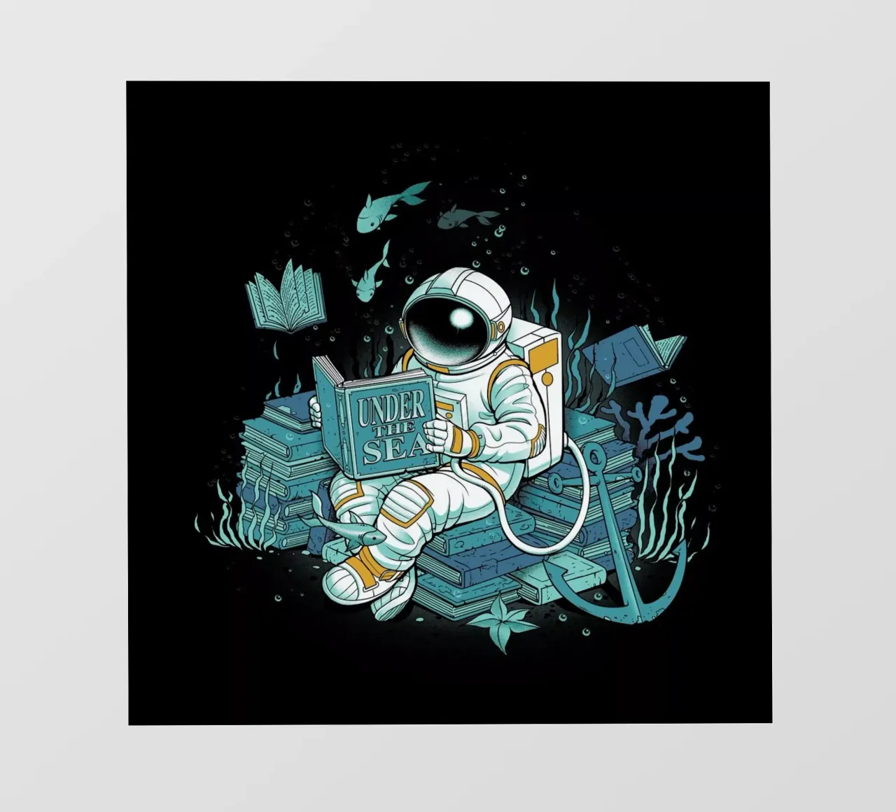 A reader lives a thousand lives - Cosmonaut Under The Sea telo in pvc da Tobe Fonseca