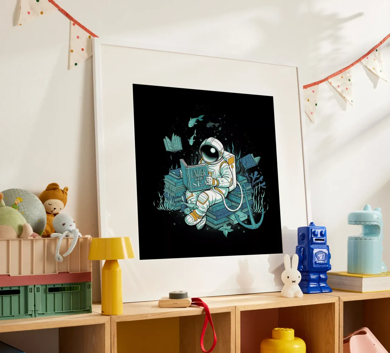 A reader lives a thousand lives - Cosmonaut Under The Sea poster by Tobe Fonseca
