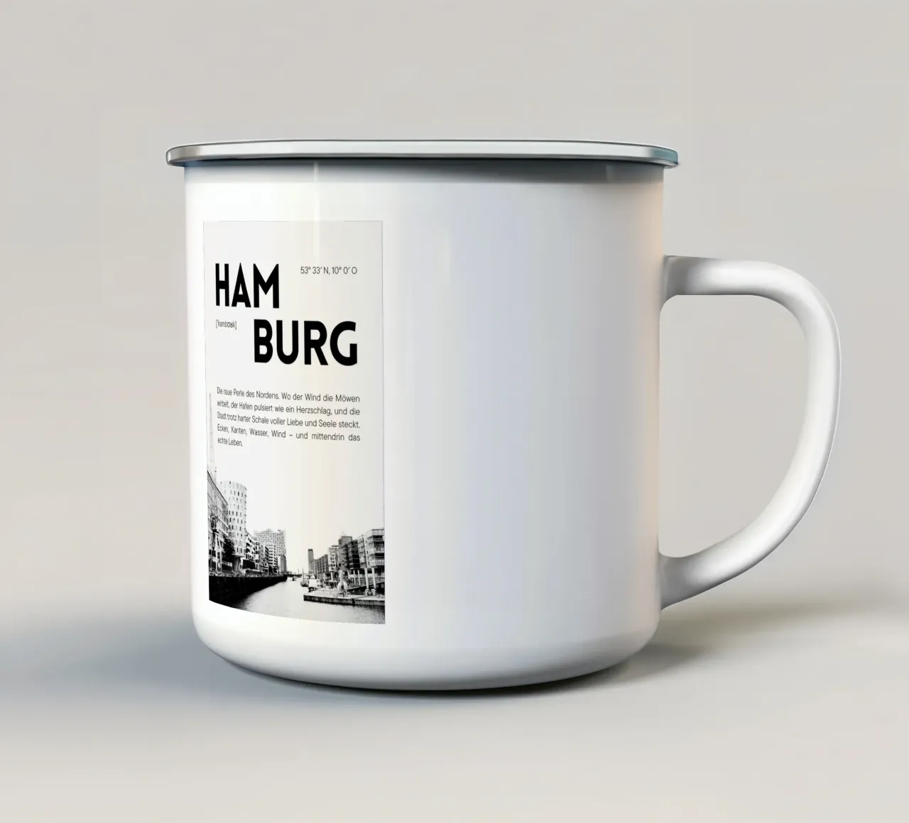 Amburgo - La perla grezza del nord tazza in smalto da DigiWunderwerk