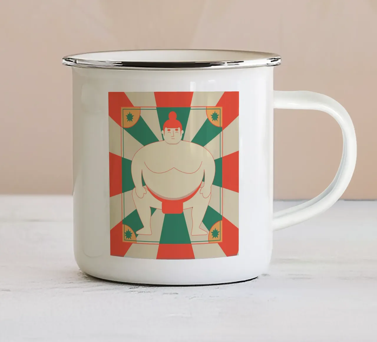 Sumo taza de esmalte de Dharma
